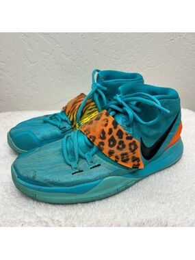 Nike Kyrie 6 EP "Oracle Aqua" sneakers leopard print strap tiger print strap 7Y